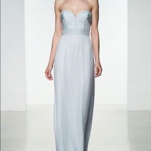 Amsale silk chiffon G969C dress in ice blue